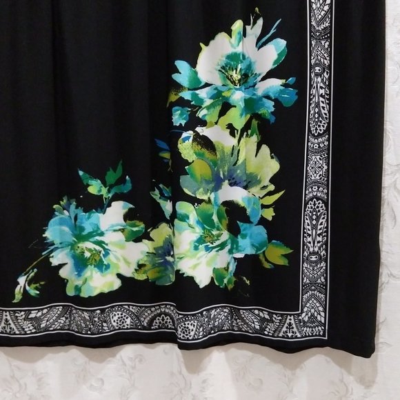 Floral Sleeveless Sheath Dress 22 Net Embroidered Neck Tribal Tropical Grunge - Picture 3 of 5